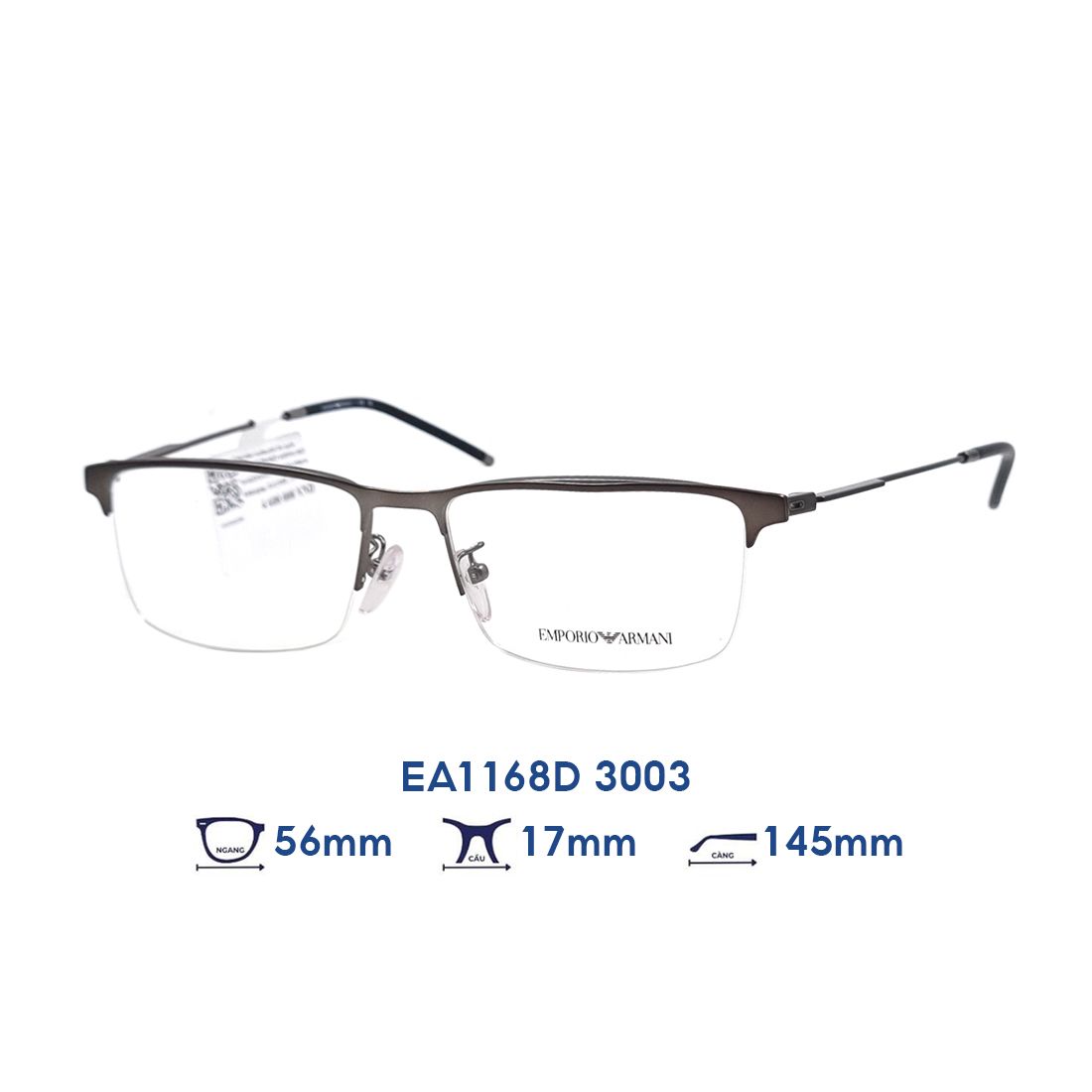 Gọng Kính Emporio Armani EA1168D 3003: Thiết Kế Vuông Hiện Đại, Đẳng Cấp Ý Tinh Tế