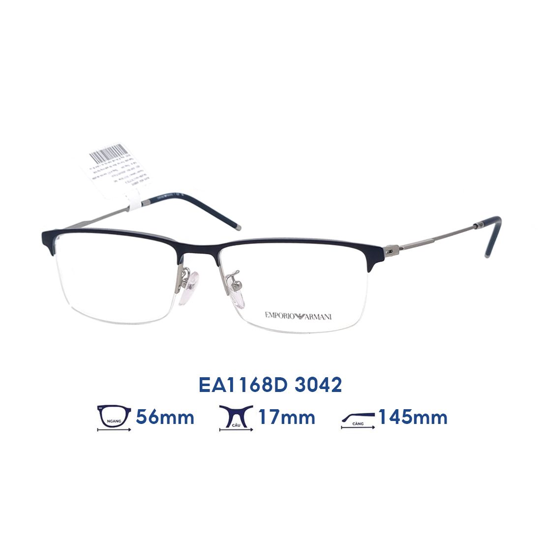 Gọng Kính Emporio Armani EA1168D 3042: Thiết Kế Vuông Hiện Đại