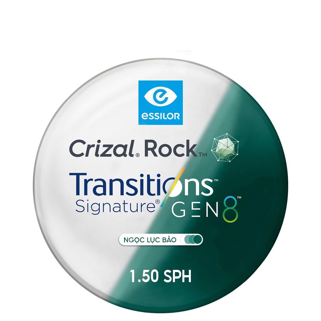 Tròng Đơn Essilor đánh váng Crizal Rock - Đủ Chiết Suất & Công Nghệ