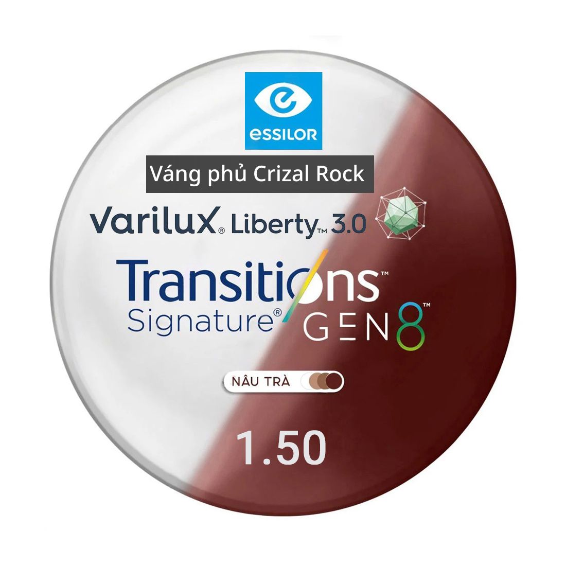 Tròng đánh Essilor Varilux Liberty 3.0 đặt Lab nước ngoài váng phủ Crizal Rock