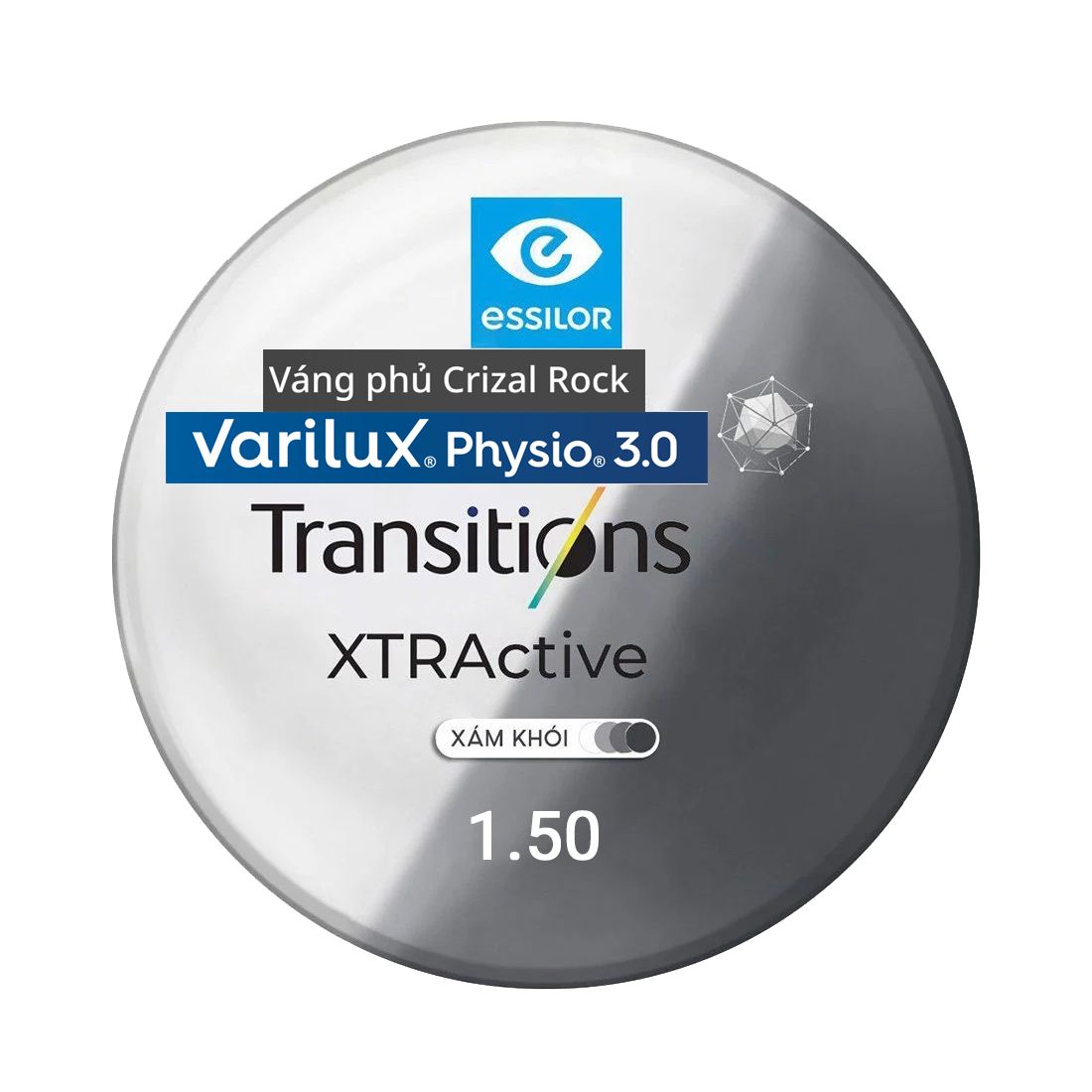 Tròng đánh Essilor Varilux Physio 3.0 đặt Lab nước ngoài váng phủ Crizal Rock