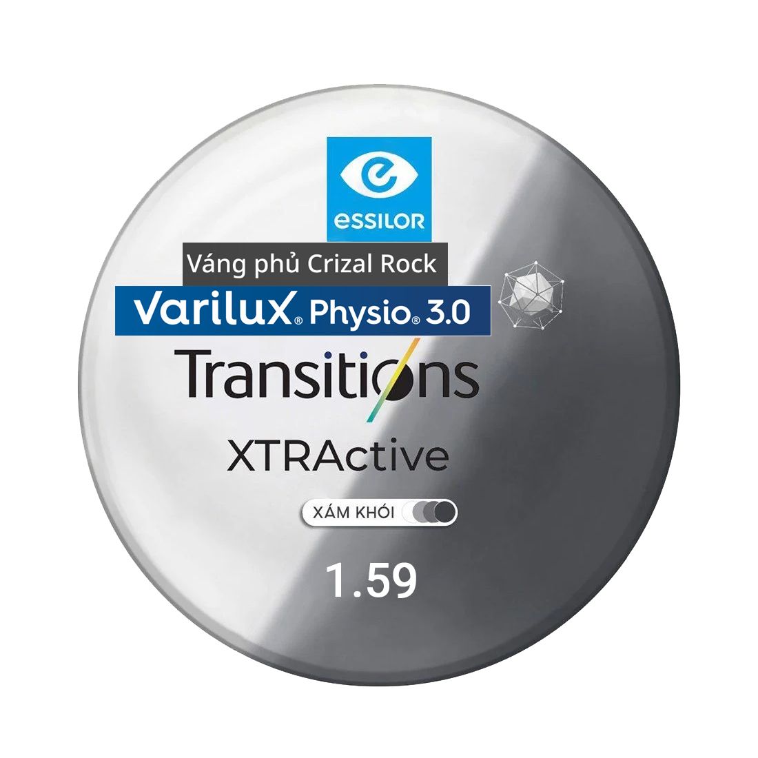 Tròng đánh Essilor Varilux Physio 3.0 đặt Lab nước ngoài váng phủ Crizal Rock