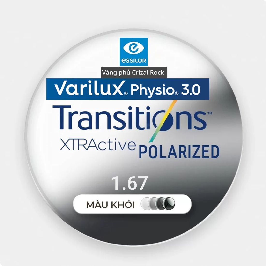 Tròng đánh Essilor Varilux Physio 3.0 đặt Lab nước ngoài váng phủ Crizal Rock