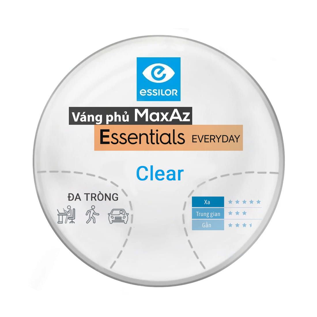 Tròng Đánh Essilor Essentials Everyday Plus Váng Phủ Max AZ - Tiện dụng cho mọi ngày