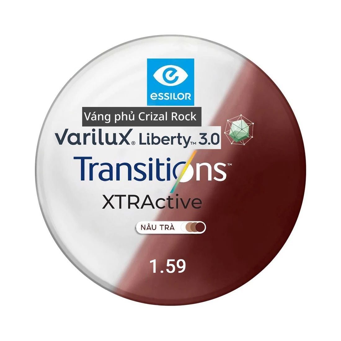 Tròng đánh Essilor Varilux Liberty 3.0 đặt Lab nước ngoài váng phủ Crizal Rock