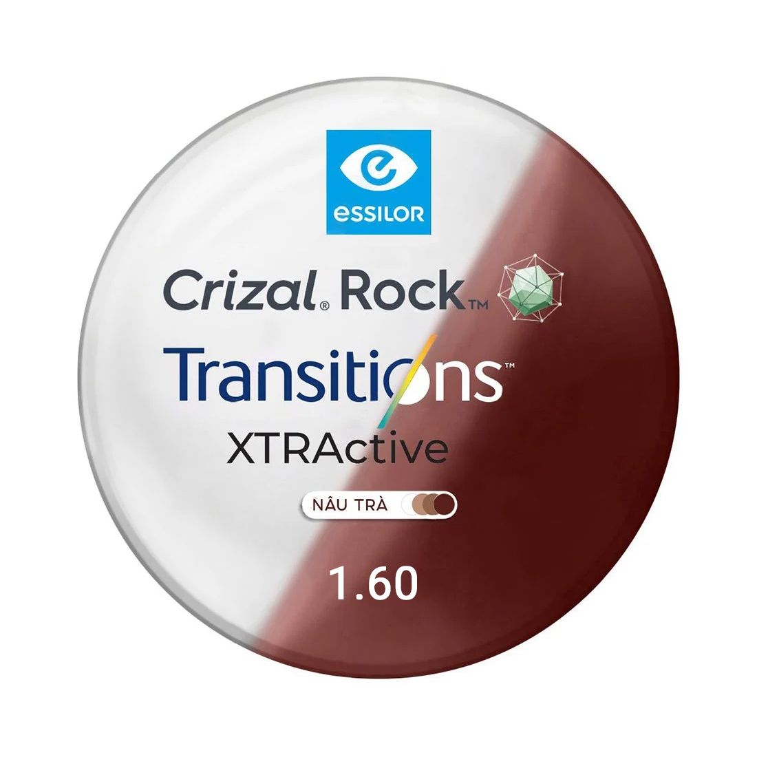Tròng Đơn Essilor đánh váng Crizal Rock - Đủ Chiết Suất & Công Nghệ