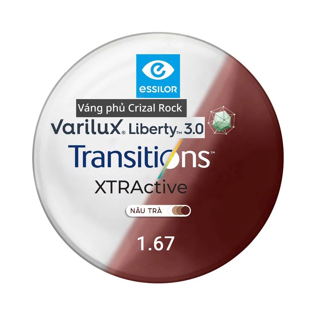 Tròng đánh Essilor Varilux Liberty 3.0 đặt Lab nước ngoài váng phủ Crizal Rock