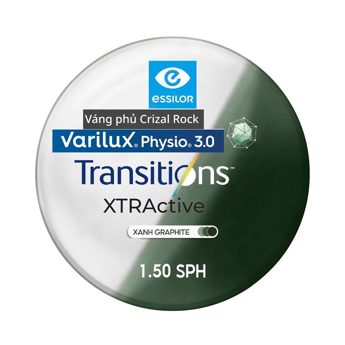 Tròng đánh Essilor Varilux Physio 3.0 đặt Lab nước ngoài váng phủ Crizal Rock