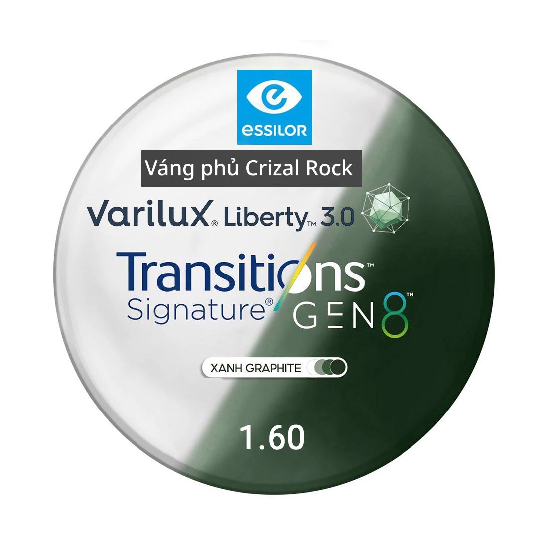Tròng đánh Essilor Varilux Liberty 3.0 đặt Lab nước ngoài váng phủ Crizal Rock