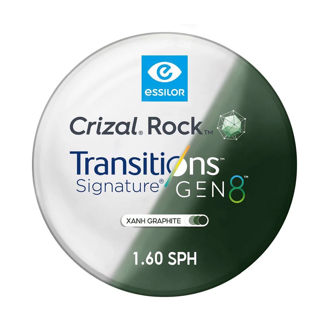 Tròng Đơn Essilor đánh váng Crizal Rock - Đủ Chiết Suất & Công Nghệ