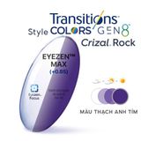  Tròng kính Essilor Eyezen Max đổi màu Style Colors chiết suất 1.67 váng phủ Crizal rock 