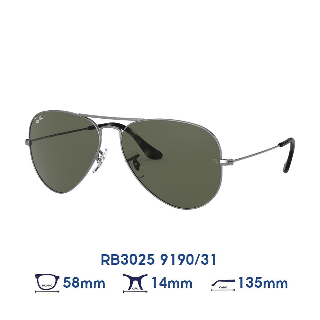  Kính mát RAYBAN RB3025 9190/31 