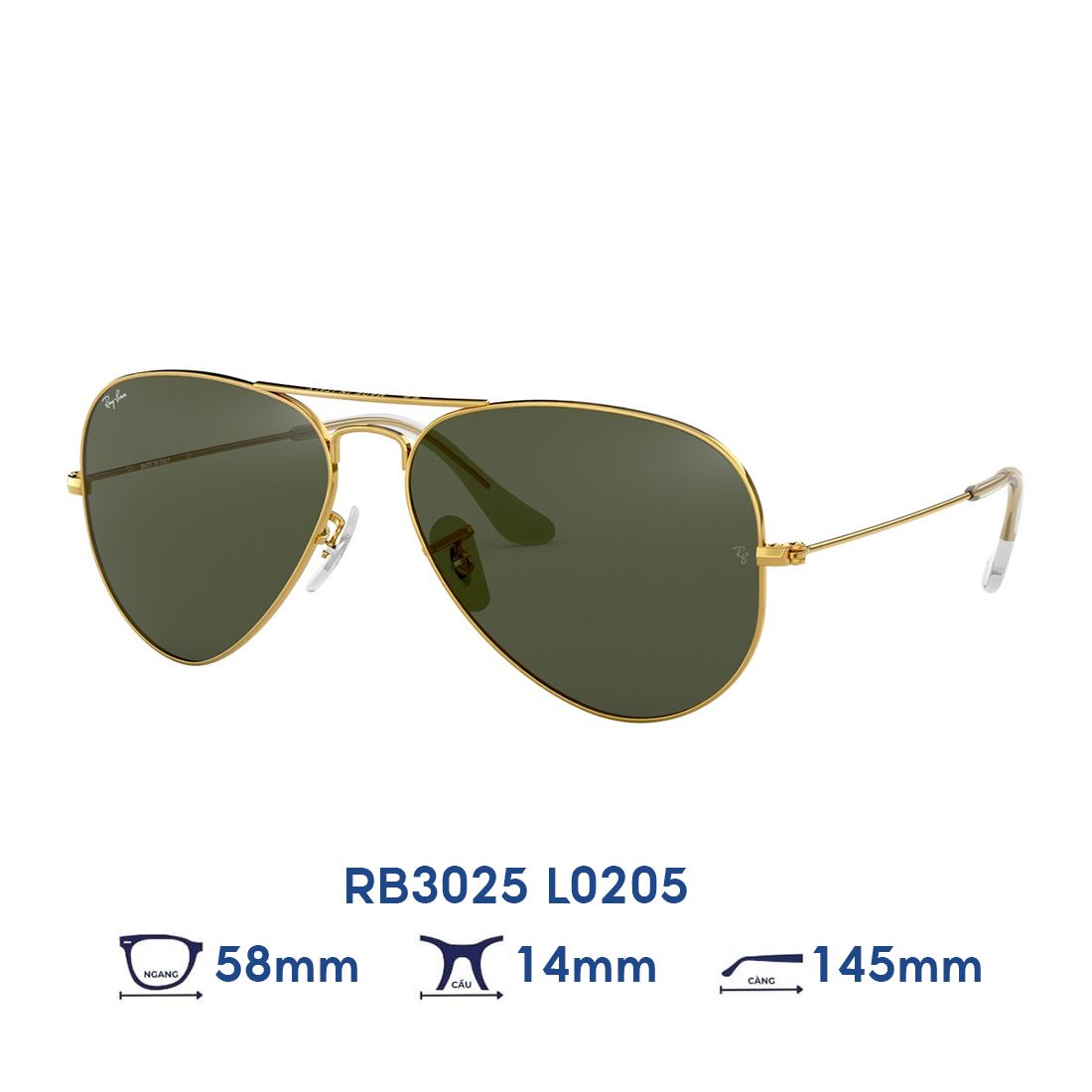  Kính mát Rayban Aviator RB3025 L0205 + Tặng phiếu mua hàng trị giá 500.000 vnđ 