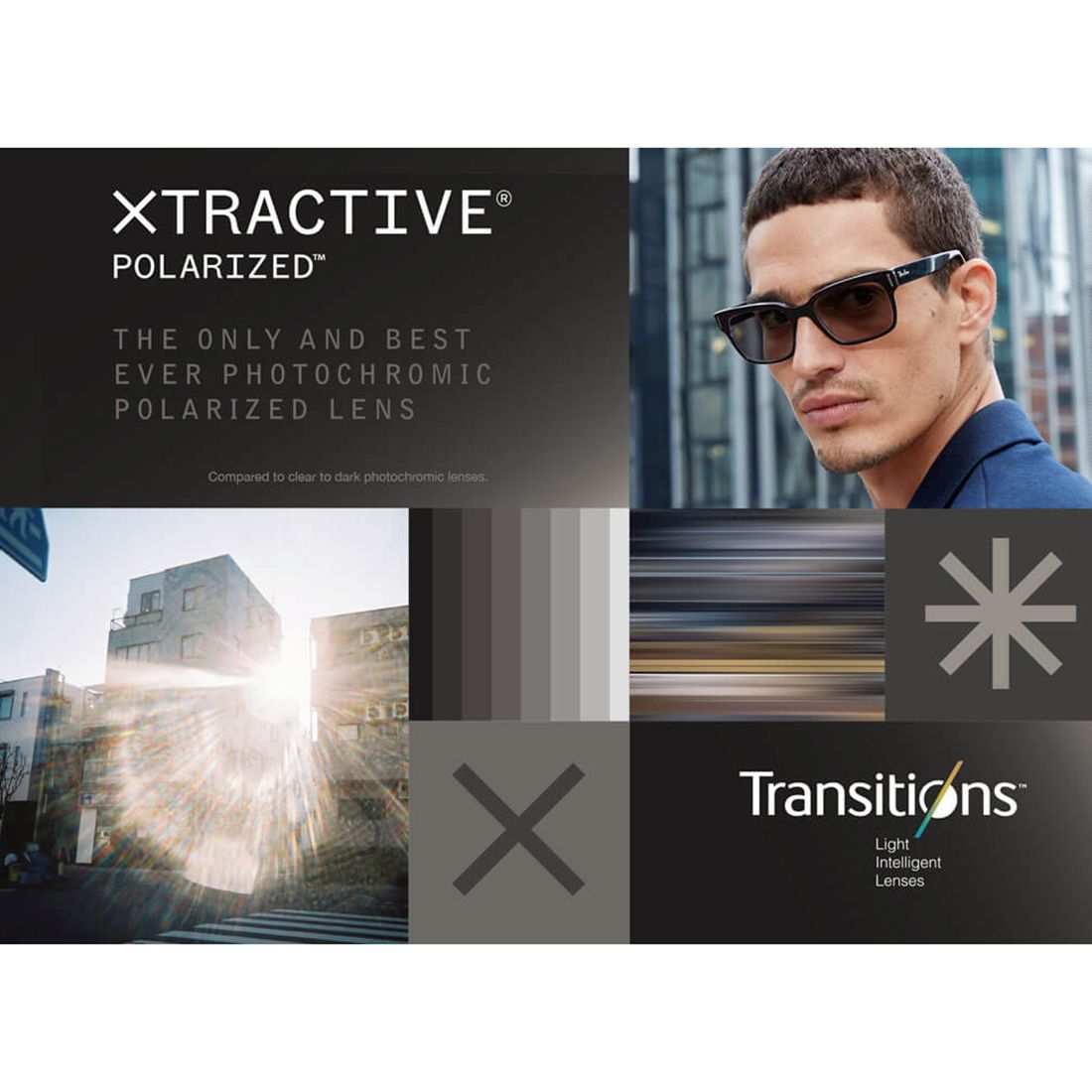  Tròng kính Essilor Eyezen Pro Xtractive Polarized đổi màu Xám khói váng phủ Crizal Rock 