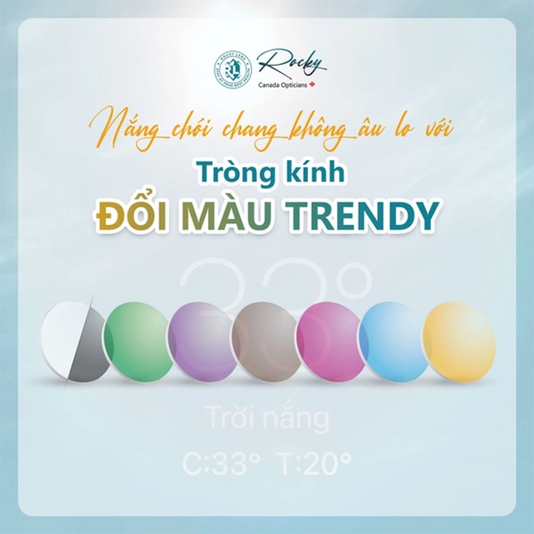  Tròng kính đổi màu Rocky Smart - Trendy - Váng phủ Elite 