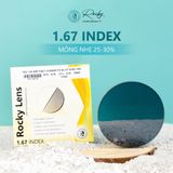  Tròng Kính Rocky 1.67 Asp Mỏng Đổi Màu Siêu Nhanh Và Lọc Ánh Sáng Xanh 