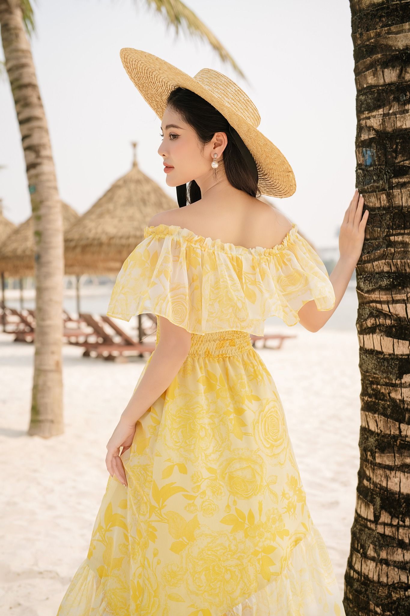Đầm maxi đi biển trễ vai S2382008