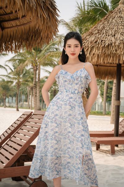  Đầm maxi đi biển 2 dây 