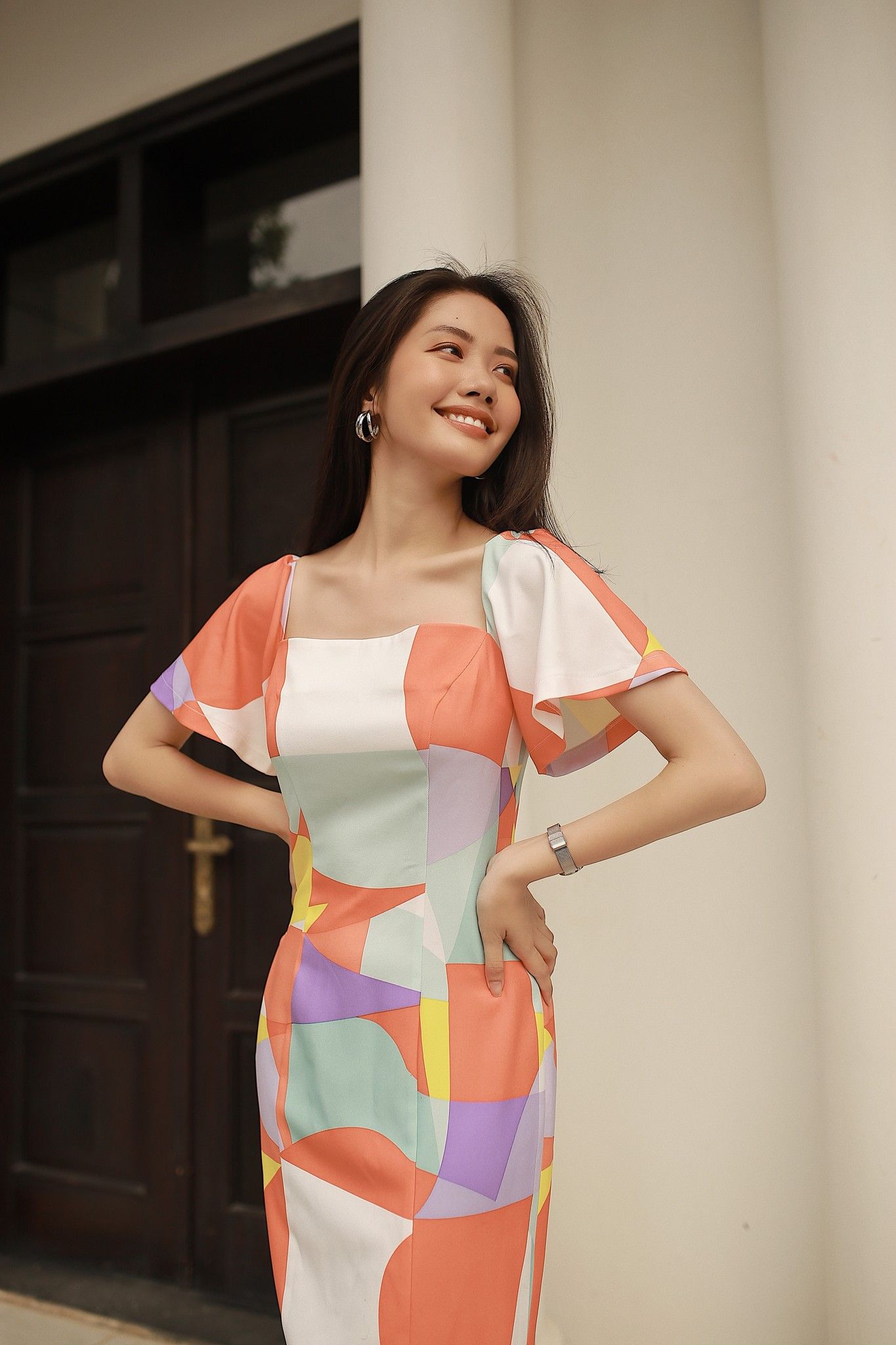 Đầm ôm hoạ tiết 6500242 - 1