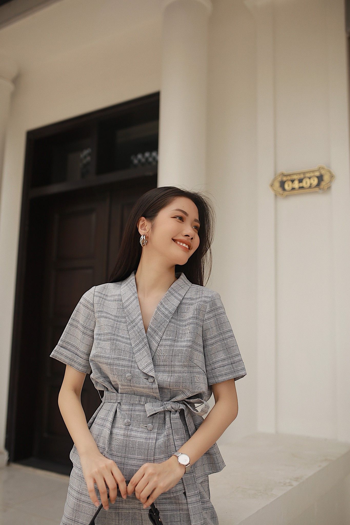 Set vest kẻ