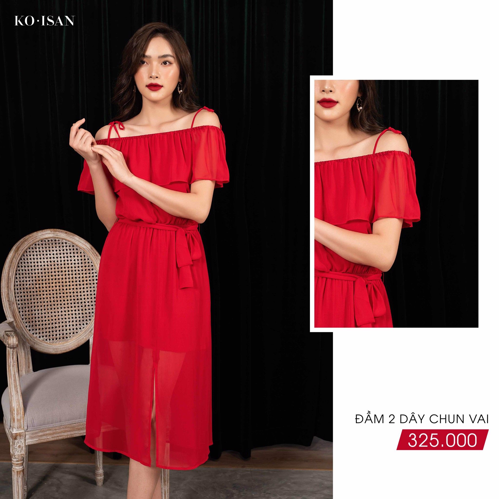 Đầm xòe trễ vai 64B00021-2