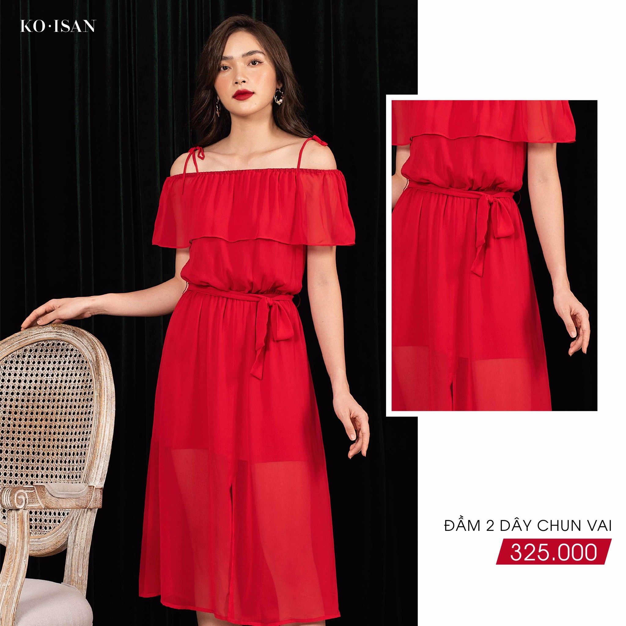 Đầm xòe trễ vai 64B00021-2