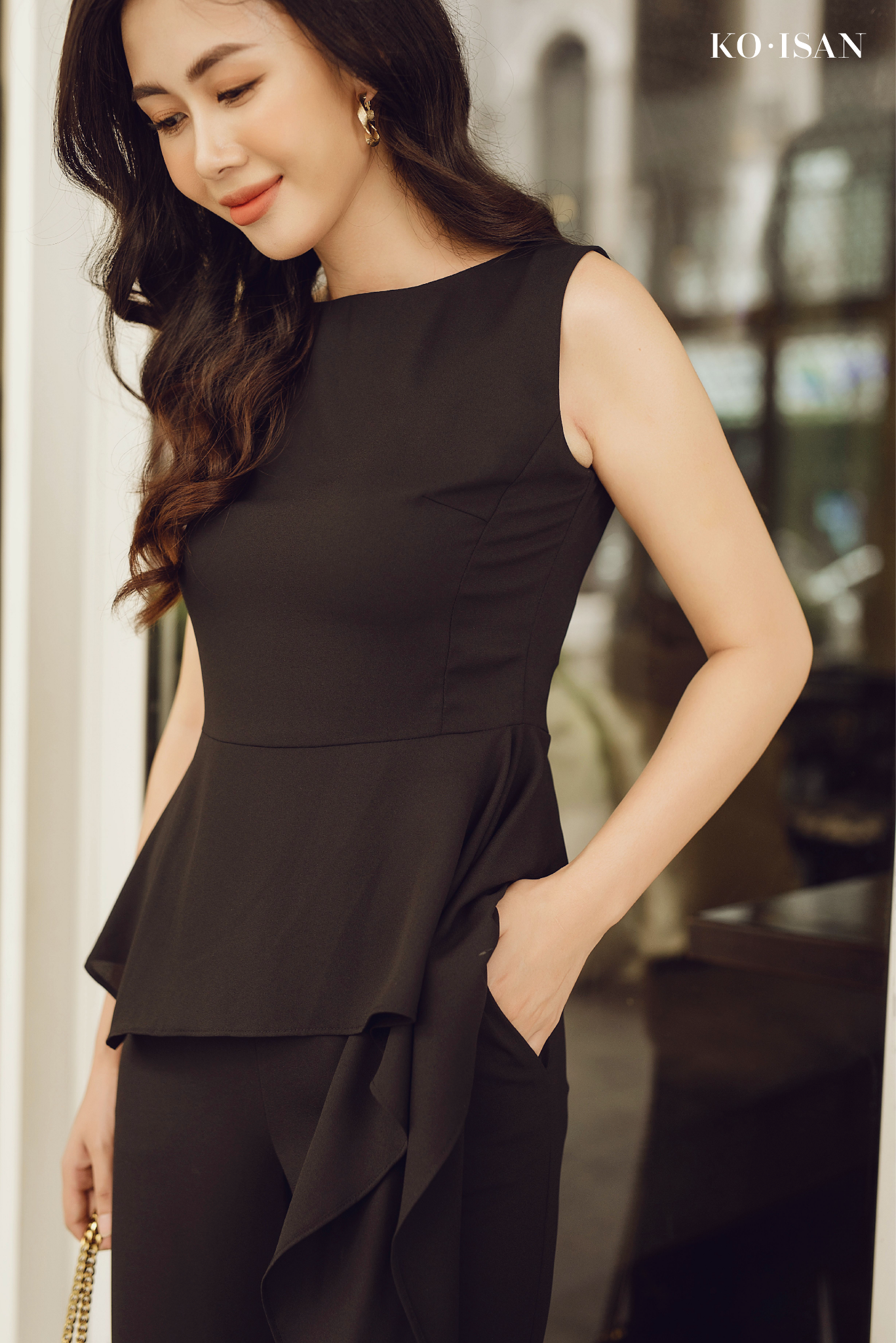  Peplum đen 90311-3 