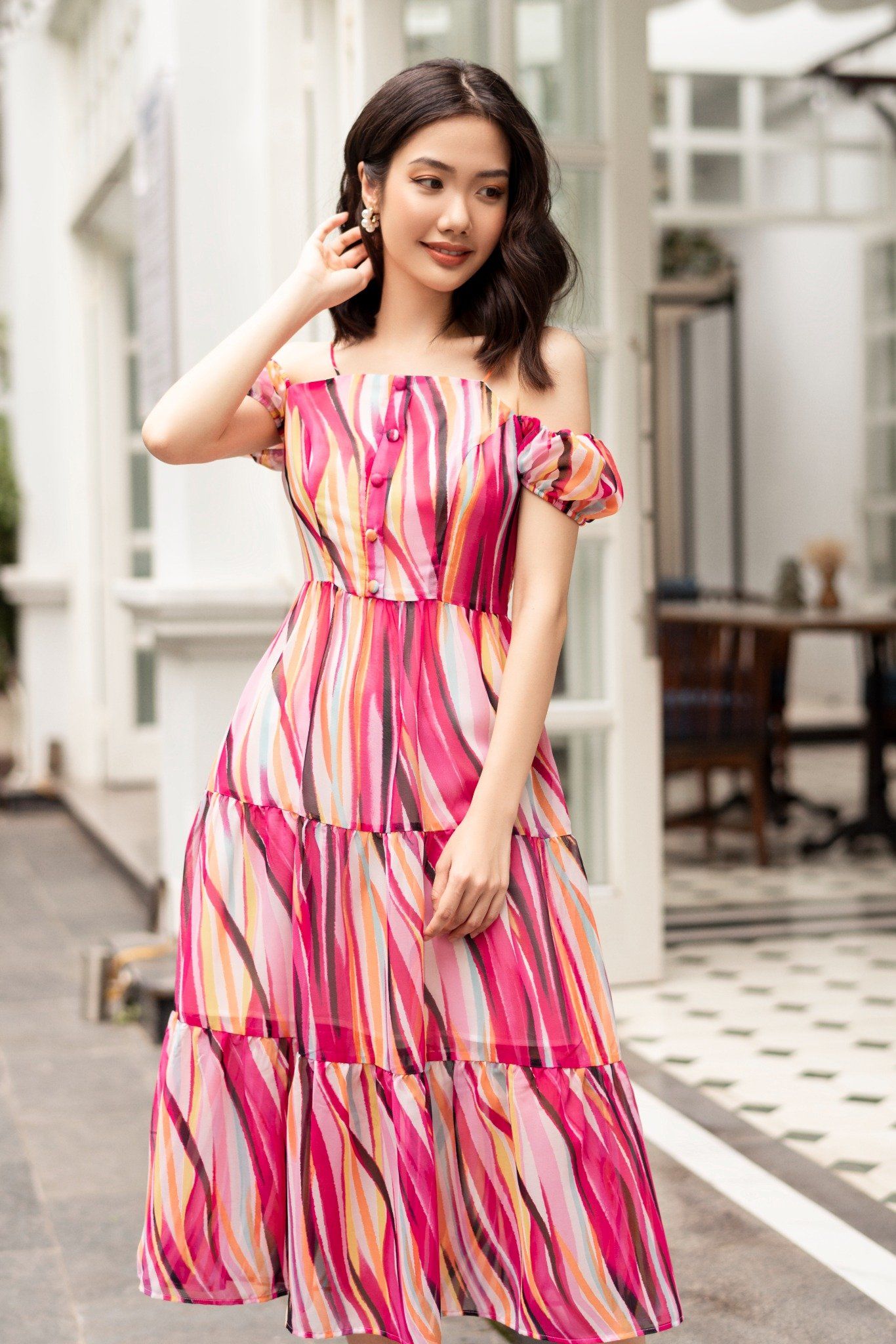 Đầm 2 dây trễ vai 21056503-2