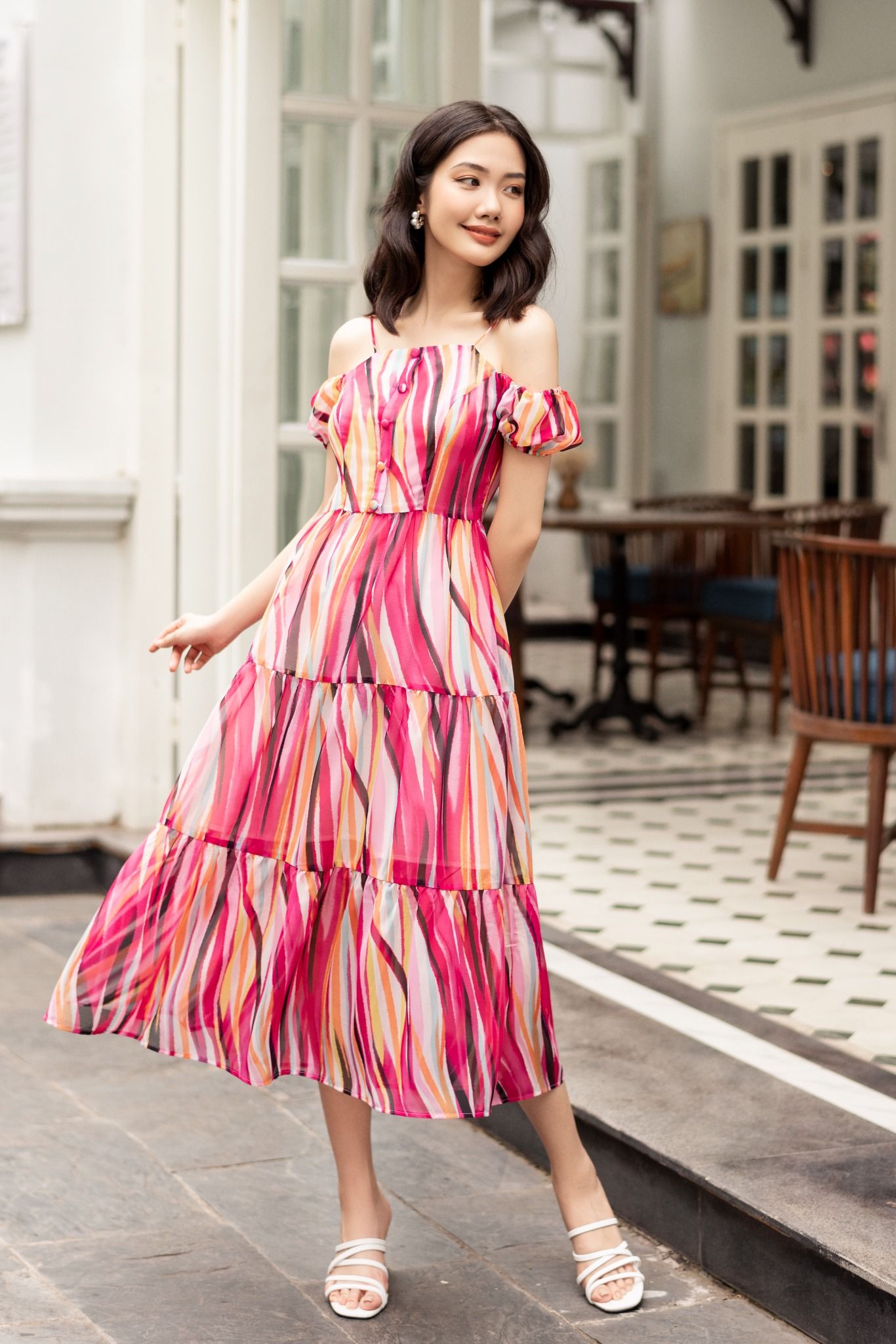 Đầm 2 dây trễ vai 21056503-2