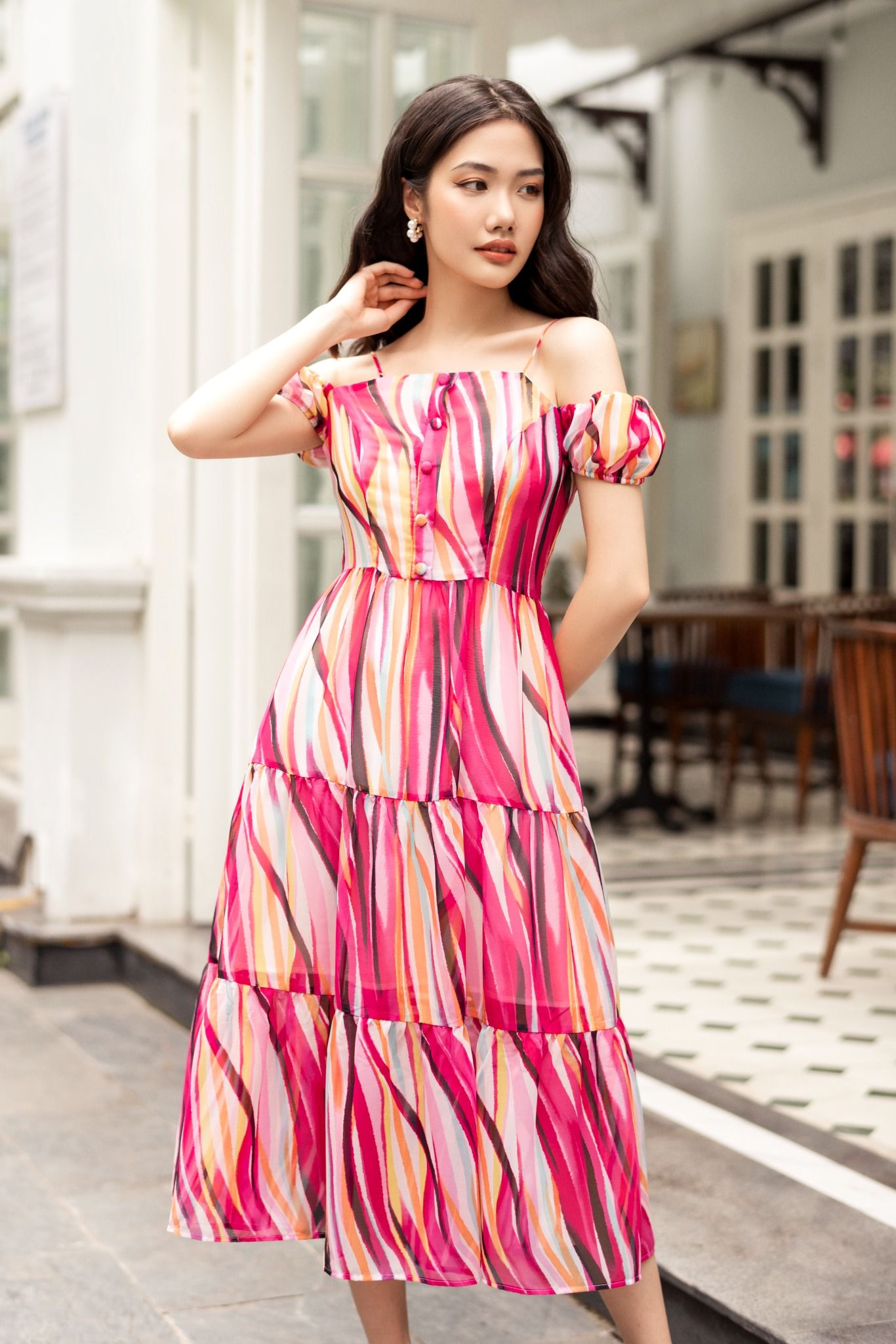 Đầm 2 dây trễ vai 21056503-2
