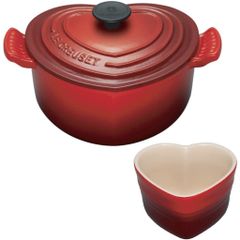 noi gang lecreuset herzbrater 20cm kirsche hinh trai tim mau do