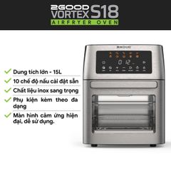 noi chien khong dau 2good vortex s 18 air fryer oven 15l