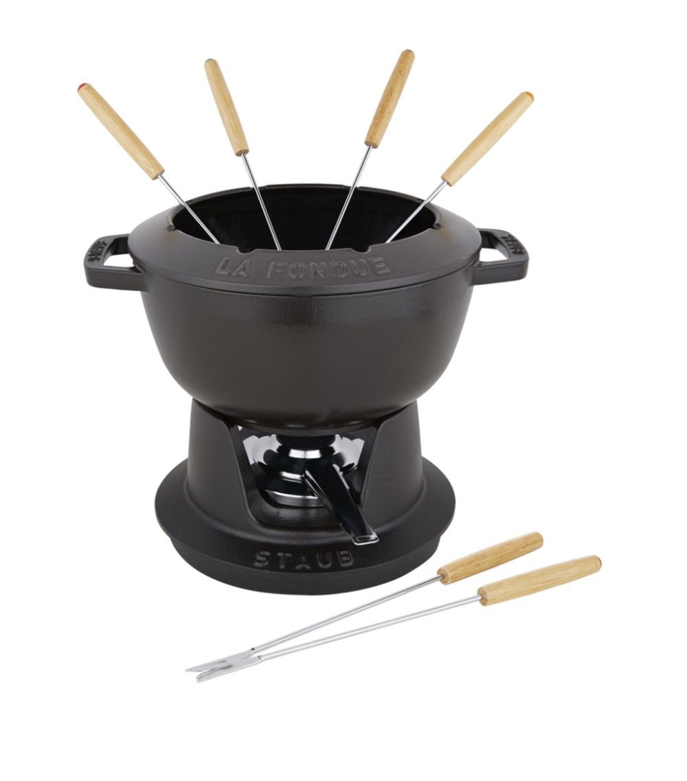 bo noi an lau staub fondue set 10p blk 20cm mau den