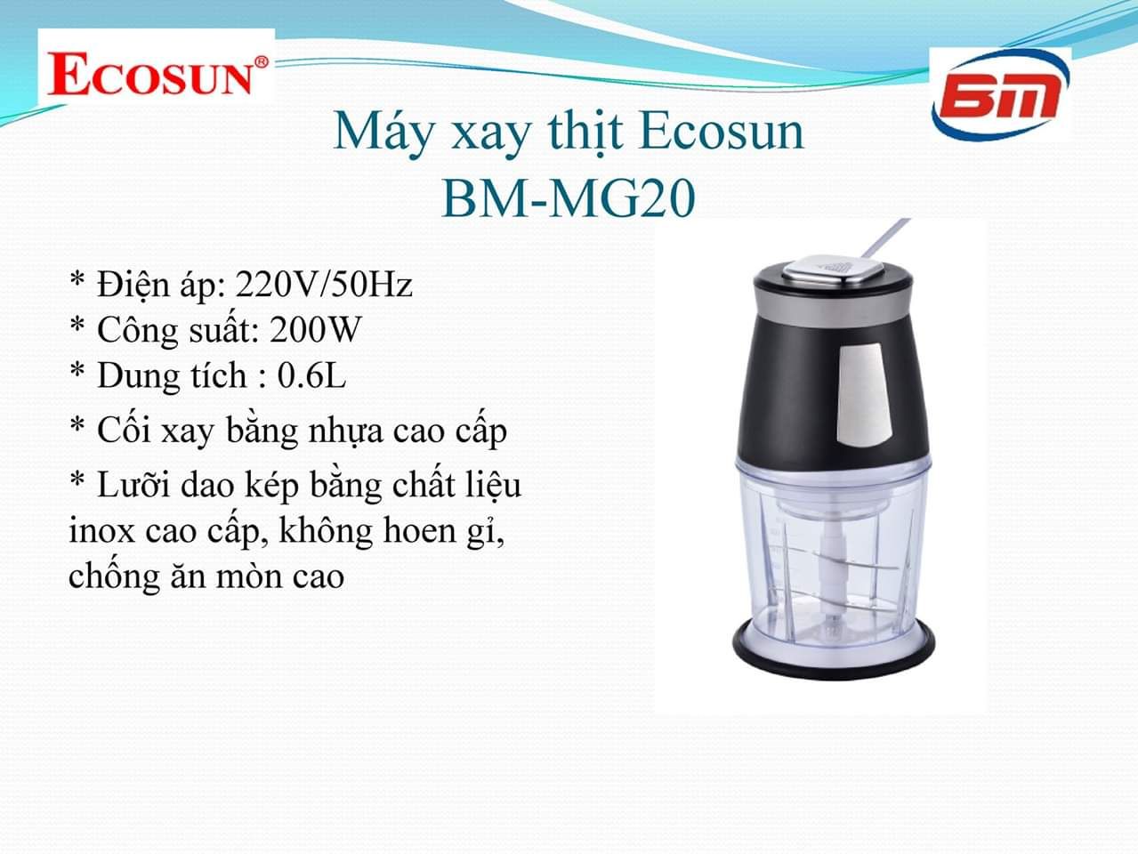 may xay thit ecosun bm mg20
