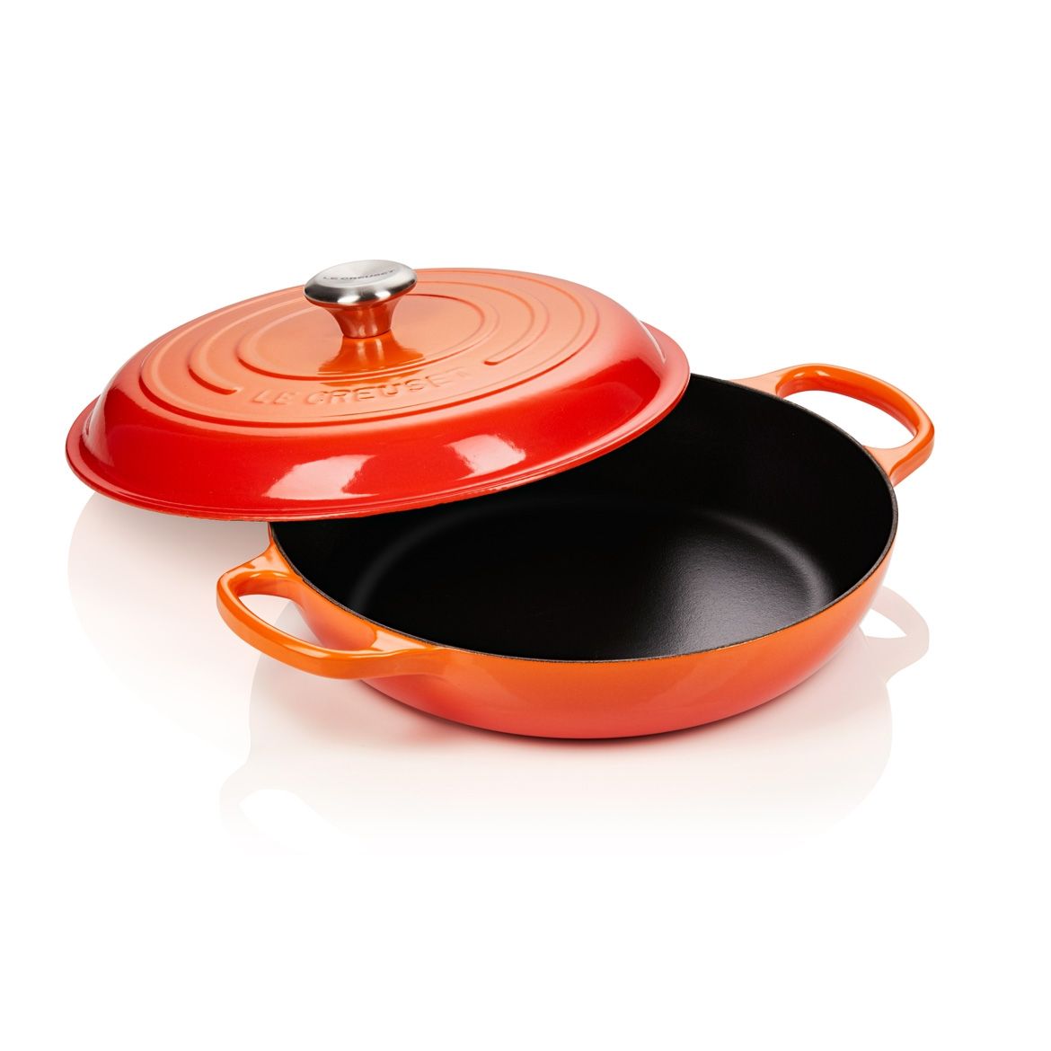 noi chao lecreuset gourmet profitopf evo schwarzes interieur 30 cm orange mau cam