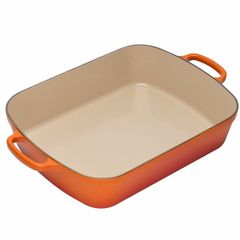 khay nuong bo lo hinh chu nhat lecreuset bratreine evo 37x29cm orange mau cam