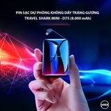 Pin sạc dự phòng không dây tráng gương Travel Shark Mini - D75 (8.000 mAh)