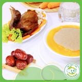 Cháo chim câu hầm táo đỏ