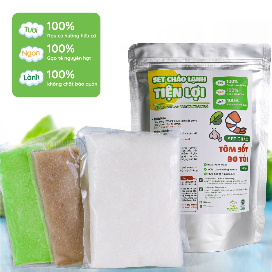 SET CHÁO TÔM SỐT BƠ TỎI