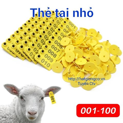 Thẻ tai động vật 100 cái