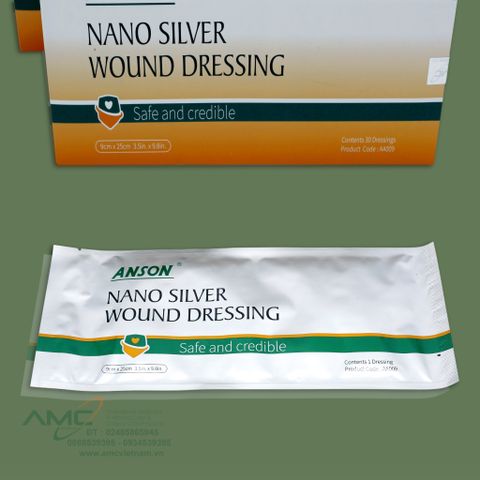 Nano silver wound dressing  9x25cm (Băng dán vết thương có nano bạc Anson 9x25cm)