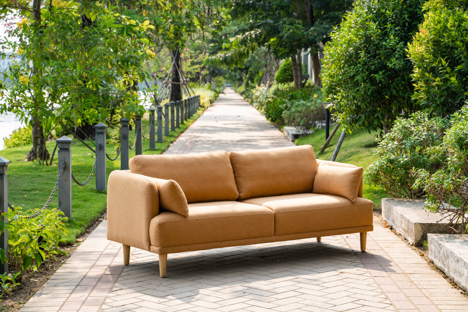 Sofa Con Voi, 3 Chỗ Ngồi, Màu Cam Đất