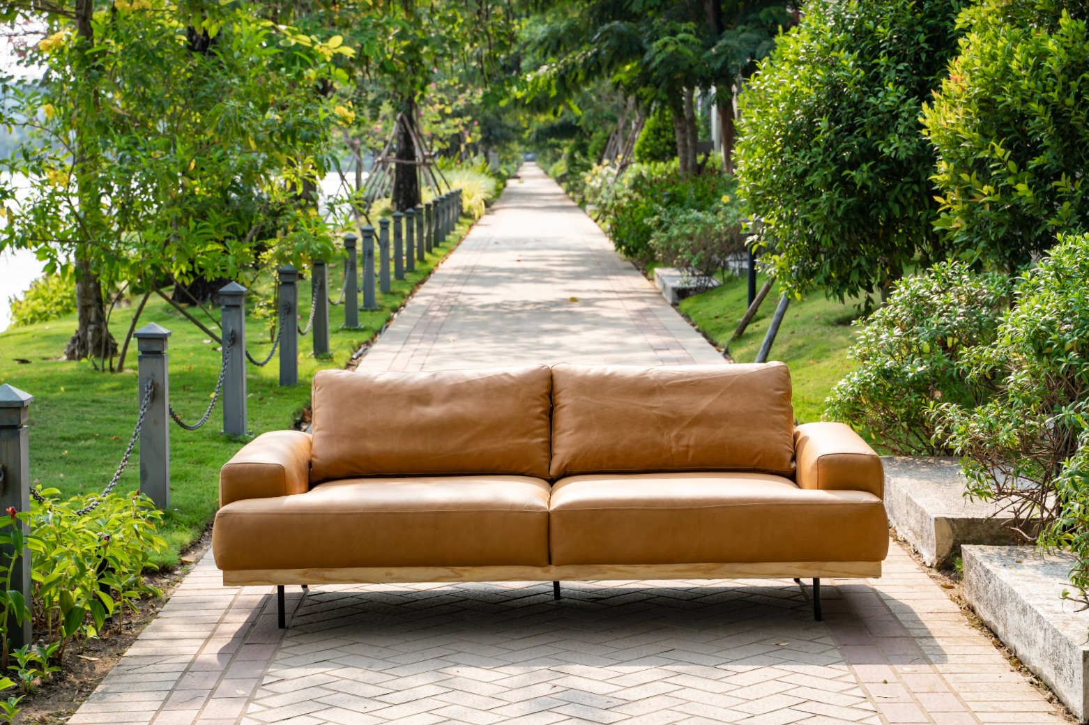 Sofa Băng Da Bò Ý, Flying Carpet, Màu Nâu
