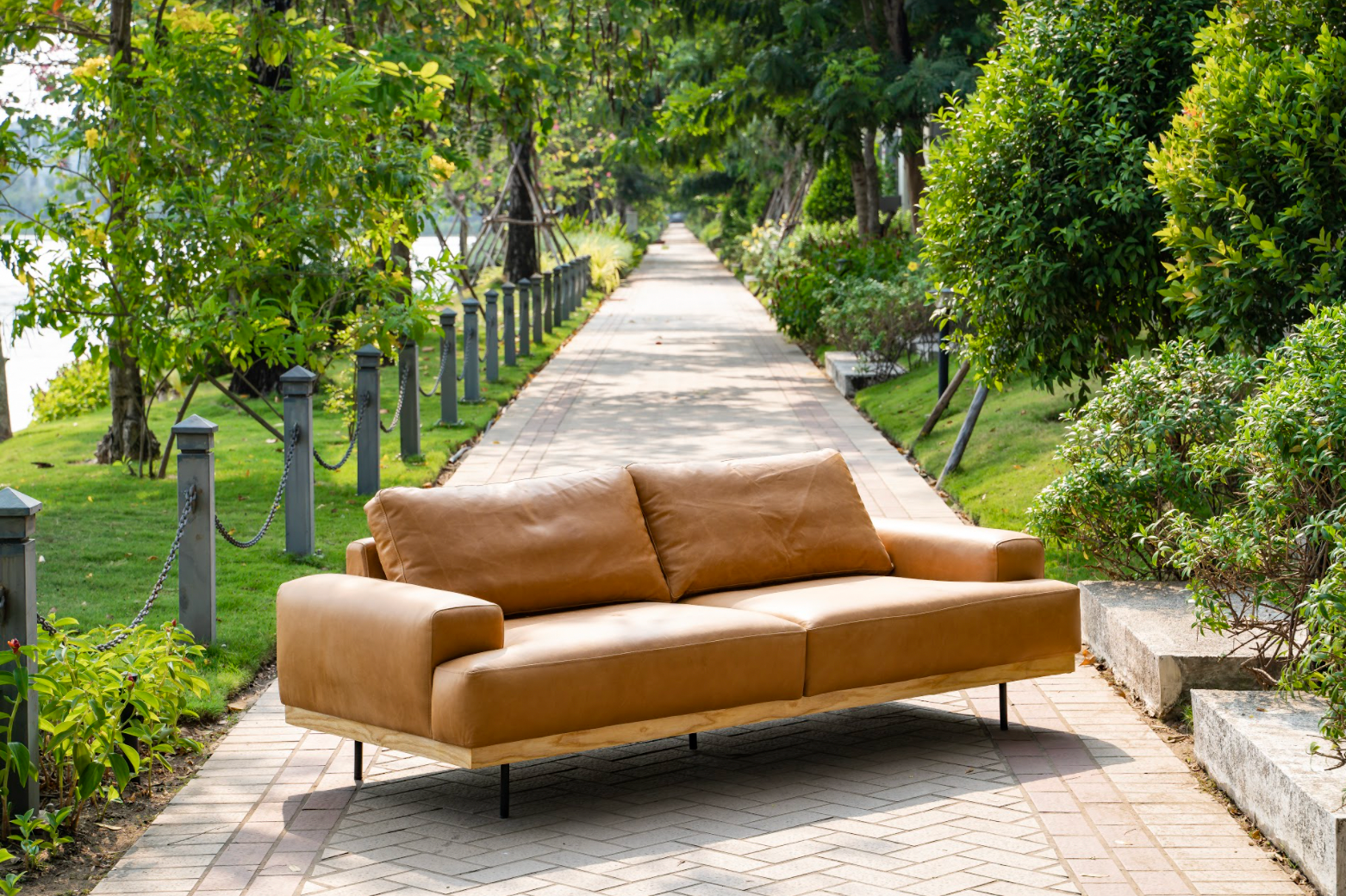 Sofa Băng Da Bò Ý, Flying Carpet, Màu Nâu