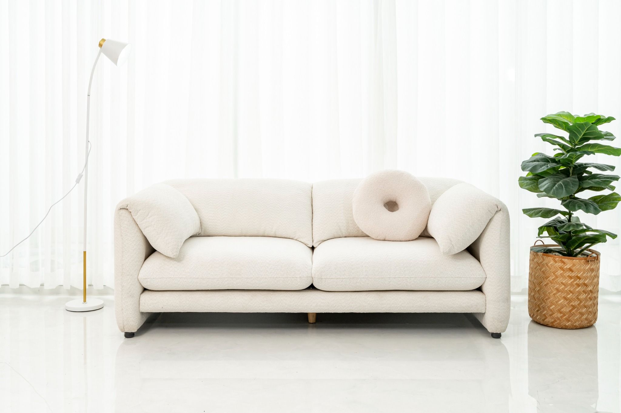  Sofa Doris, 3 Chỗ Ngồi, Màu Trắng 