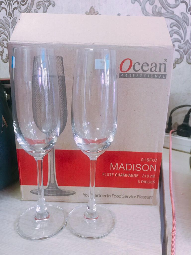 Ly Ocean MADISON Flute Champagne 210ml (Bộ 6 Ly)