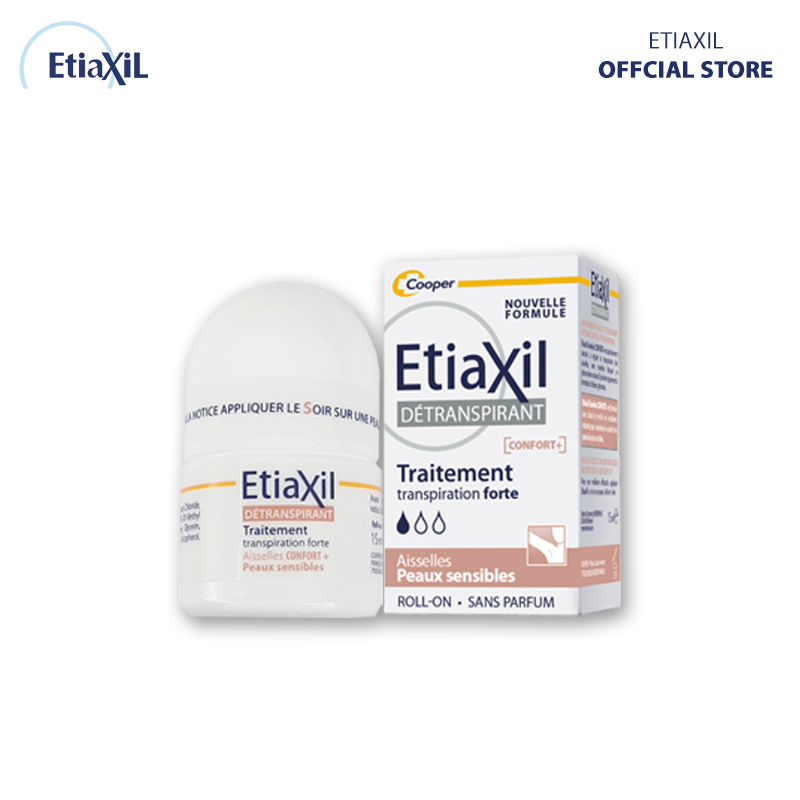 ETIAXIL DÉTRANSPIRANT Traitement transpiration forte CONFORT+ Aisselles Peaux sensibles 15ML - ETIAXIL DÒNG ĐẶC TRỊ - LĂN KHỬ MÙI VÀ CHỐNG MÙI ĐẶC TRỊ DÀNH CHO DA SIÊU NHẠY CẢM