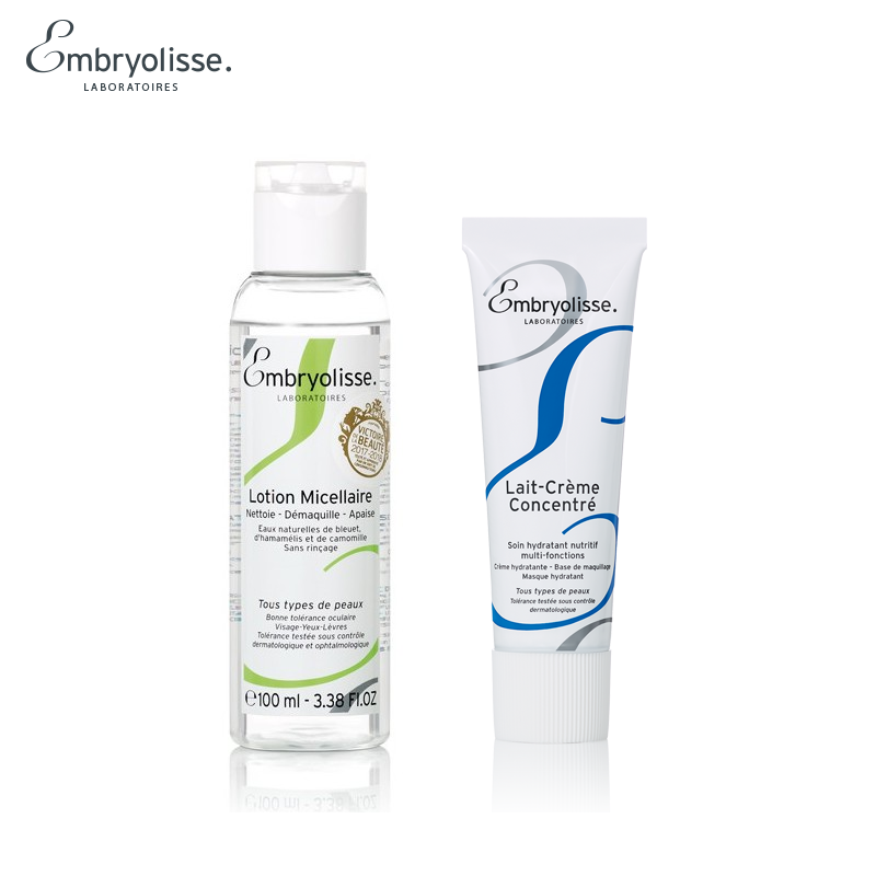 Bộ Sản Phẩm Siêu Dưỡng Ẩm Phục Hồi Da Embryolisse (Nước tẩy trang 100ml và Kem Dưỡng Ẩm Lait Creme Concentre 75ml)