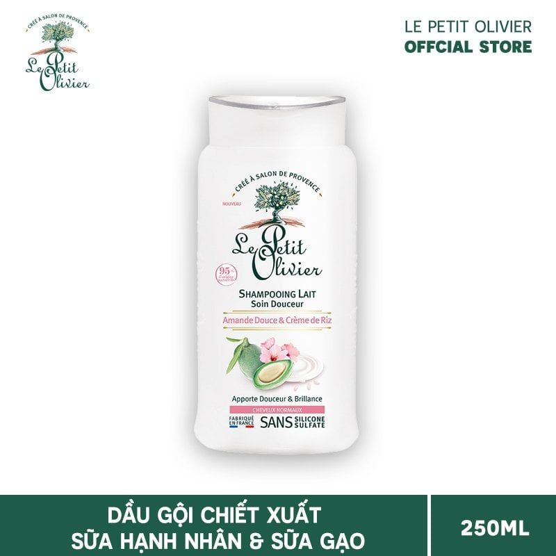 Dầu gội chiết xuất Sữa Hạnh Nhân và Sữa Gạo Le Petit Olivier 250ML