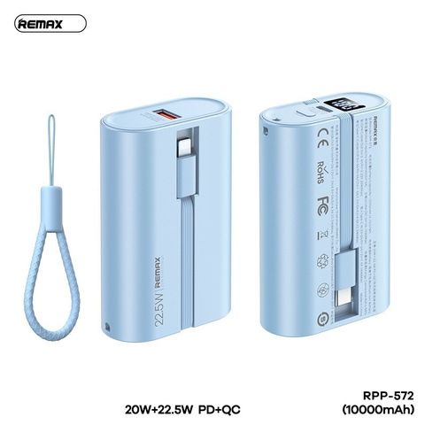 Pin Dự Phòng Remax RPP - 572 10000mAh Mini Kèm Dây Sạc Nhanh 22.5w